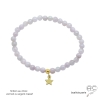 bracelet violet clair femme en pierre kunzite sur élastique avec pampille étoile vermeil fait main