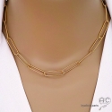 Collier CARRY-C chaîne gros maillons rectangulaires en plaqué or, tendance, création by Alicia