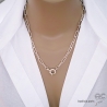 collier ras du cou en grosse chaîne argent massif avec fermoir grands anneau ressort