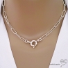 chaîne argent 925 grandes maillons et grand fermoir bouée collier ras de cou réalisé sur mesure en France