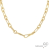 collier chaîne grandes maillions en plaqué or avec deux crochets