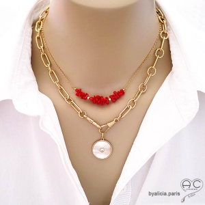 ras de cou grosse chaîne en plaqué or