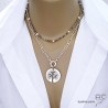 Grand pendentif arbre de vie en argent massif, médaille gravé et ajouré