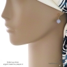 boucles d'oreilles bleues pendantes femme pierre naturelle calcédoine bleue fait à la main sur mesure en France