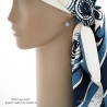 boucles d'oreilles en plaqué or ou argent avec pierre calcédoine bleue, pendantes courtes bleues