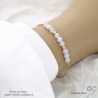 pierre naturelle calcédoine bleue bracelet bleu fin femme en plaqué or ou argent fait sur mesure à la main en France