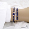 bracelets créateur pour femme en pierres semi-précieuses bleues et plaqué or réalisé sur mesure en France