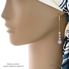 Boucles d'oreilles calcédoine bleue, fines, longues, fait main, création by Alicia