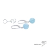 boucles d'oreilles en argent et pierre naturelle bleue aigue marine boucles femme délicates