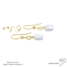 boucles d'oreilles blanches femme en pierre agate et plaqué or ou argent réalisées à la main