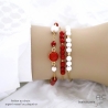 bracelets créateur pour femme en pierres semi-précieuses agate blanche et plaqué or réalisé sur mesure en France