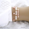 pierre naturelle agate blanche bracelet blanc fin femme en plaqué or ou argent fait sur mesure à la main en France