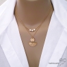collier choker fin pierre agate blanche  sur une chaîne en plaqué or ou en argent, réalisé à la main en France