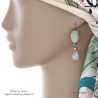 Boucles d'oreilles aigue-marine brute et goutte, fait main, création by Alicia