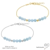 pierre naturelle aigue-marine bracelet bleu clair fin femme en plaqué or ou argent fait sur mesure à la main en France