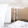 bracelets créateur pour femme en pierres semi-précieuses aigue-marine et plaqué or réalisé sur mesure en France
