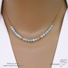 Ras de cou bleu clair femme en aigue-marine sur une chaîne en plaqué or ou en argent réalisé à la main