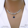 collier créateur en aigue-marine pierre semi-précieuse bleue claire