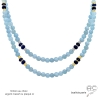 Collier aigue-marine et sodalite, ras de cou plaqué or ou argent et pierres naturelles bleues fait main en France