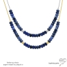 Ras de cou bleu marine femme en sodalite sur une chaîne en plaqué or ou en argent réalisé à la main en France