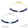 pierre naturelle sodalite bracelet bleu marine fin femme en plaqué or ou argent fait sur mesure à la main en France