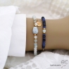 bracelets créateur pour femme en pierres semi-précieuses bleues et plaqué or réalisé sur mesure en France