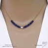 Ras de cou bleu marine femme en sodalite et aigue-marine sur une chaîne en plaqué or ou en argent réalisé à la main en France