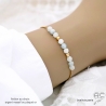 Bracelet bleu ciel pierre aigue-marine sur une chaîne fine en plaqué or ou en argent, fait main, création by Alicia