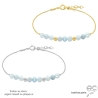 pierre semi-précieuse aigue-marine bracelet bleu ciel fin femme en plaqué or ou argent fait sur mesure à la main en France