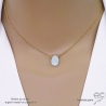 Ras de cou aigue-marine goutte sur une chaîne en plaqué or ou en argent massif, femme, minimaliste, artisanal