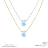 Collier aigue-marine goutte sur une chaîne en plaqué or ou en argent massif, création by Alicia