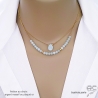 pierre aigue-marine, collier trés fin argent ou plaqué or, ras de cou pierre naturelle bleue claire