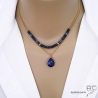 collier ras de cou pendentif bleu femme en pierres semi-précieuses bleues lapis-lazuli
