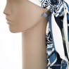 boucles d'oreilles pendantes en argent et pierre naturelle calcédoine bleue