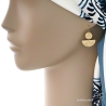 Boucles d'oreilles femme en plaqué or martelé, pendantes avec demi-lune
