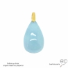 Pendentif goutte en aigue-marine véritable, plaqué or ou argent, pierre semi-précieuse bleue