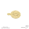Pendentif rond plaqué or ras de cou femme médaille avec le soleil et les étoiles