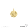 Pendentif médaille avec le soleil et les étoiles en plaqué or, ras de cou femme