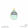 Pendentif fluorite goutte, plaqué or ou argent, pierre semi-précieuse