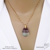 grand pendentif goutte en pierre naturelle fluorite