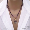 bijoux créateur collier ras de cou pendentif en pierre semi-précieuse fluorite