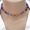 choker en fluorite avec grand fermoir en plaqué or ou en argent, ras de cou femme, création by Alicia