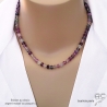 ras de cou violet bleu-vert femme en pierre naturelle fluorite fait main sur mesure en France