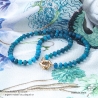 collier créateur en pierre apatite et gros fermoir bouée réalisé à la main en France
