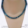 ras de cou bleu azur femme en pierre naturelle apatite fait main sur mesure en France