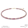 ras de cou rose femme en pierre rhodonite et argent ou plaqué or fait main sur mesure