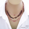 bijoux collier ras de cou choker pour femme en pierre naturelle rose fait sur mesure