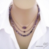 bijoux créateur collier ras du cou choker violet pour femme en pierre naturelle fait sur mesure