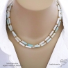 bijoux créateur collier ras de cou choker en pierre verte claire amazonite fait main sur mesure