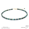 Collier turquoise africaine tube, pierre semi-précieuse, fait main, création by Alicia